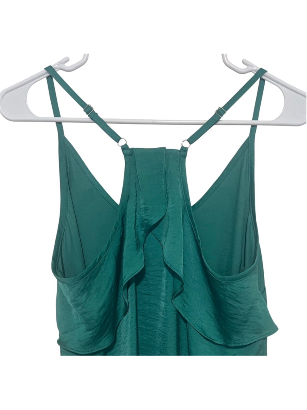 Cabi Park Cami Green Sleeveless Top Women’s Small Ruffle Back Tank Blouse - Picture 2 of 4